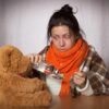young woman, flu, medicine, toy, flu, flu, flu, flu, flu
